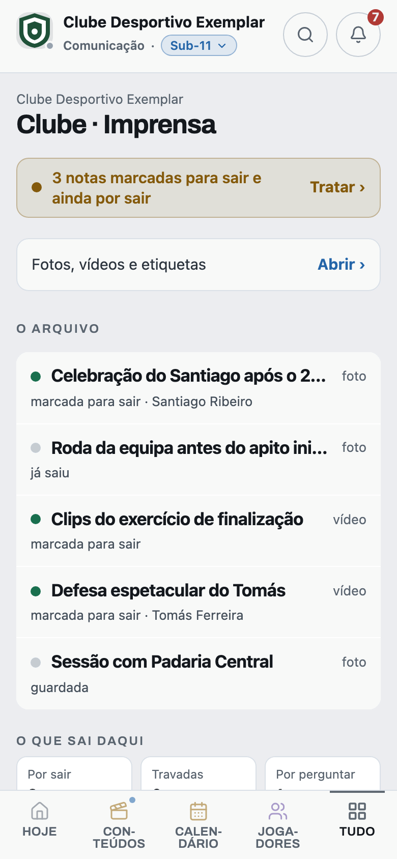 Trata das fotografias e do que vai sair